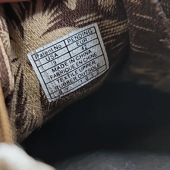 SANUK Sidewalk Surfers Shoes Men's Sz 9 Brown Frayed Palms Canvas Slip-On Beachy - Picture 7 of 10